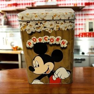 Disney Mickey Mouse Popcorn Tin 1997 collectible shelf decor